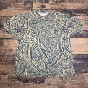Mossy Oak Apparel Camo T-Shirt Short Sleeve Pocket 2XL made USA VTG
